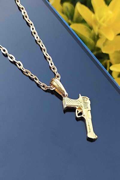 TREND COLLECTİON Altın Kaplama Desert Eagle Tabanca Kolye