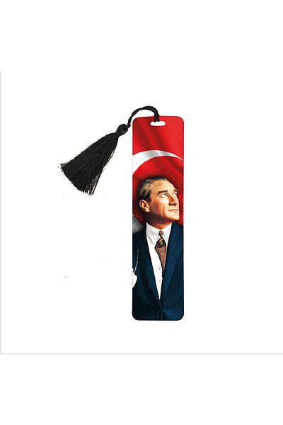 BAKSEPETE Mustafa Kemal Atatürk Printed, Tasseled Bookmark (gift Bookmark, bookmark-102)