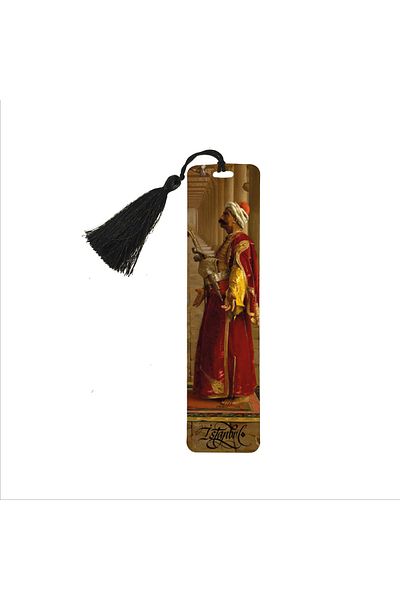 BAKSEPETE Janissary Printed, Tasseled Bookmark (gift Bookmark, bookmark-109)