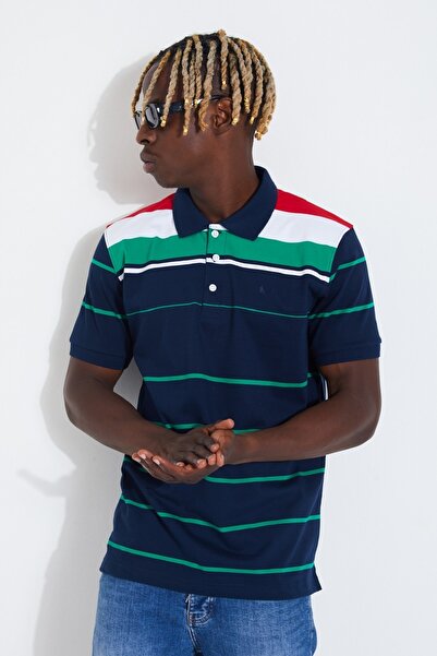 Sporting Pánské tričko Ringelli Polo Collar v námořnické modré barvě