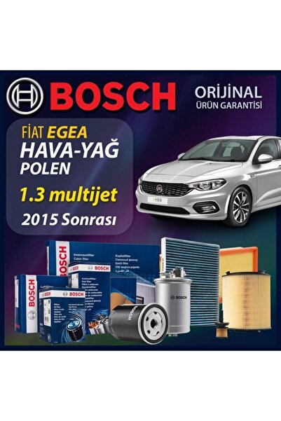 Bosch Fiat Egea 1.3 Multijet Kw70 Manuel 4Kapı Filtre Bakım Seti 2015-2021