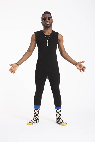 DERTEX Мъжко черно вълнено бельо без ръкави Вълнено бельо