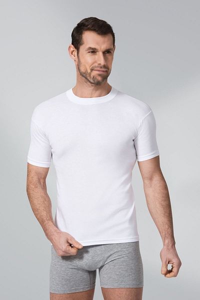 Seher Yıldızı Men's Half Sleeve Crew Neck White Undershirt Tank Top