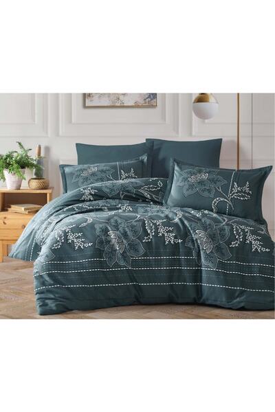 Clasy Çift Kişilik Saten Nevresim Takımı Moyo Turkuaz