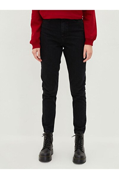 Livik Blugi din lycra cu talie înaltă neagră Lisbon - fără decolorare