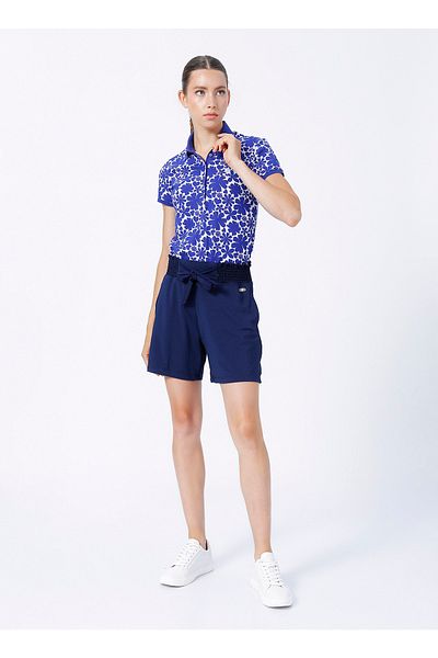 U.S. Polo Assn. Pantaloni scurți pentru femei, cu talie legată, standard bleumarin