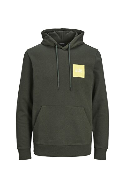 Jack & Jones Kapüşon Yaka Koyu Yeşil Erkek Sweatshırt 12213245_jjlock Sweat Hood