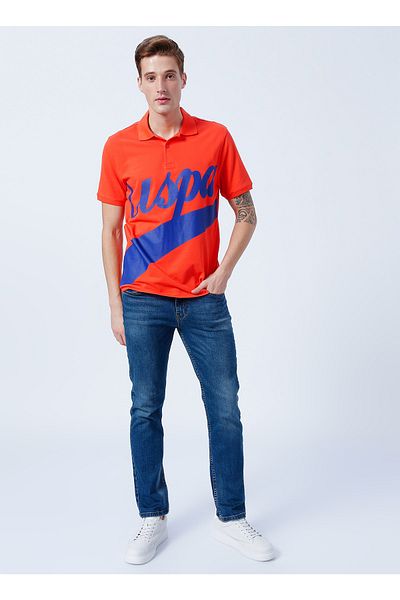 U.S. Polo Assn. Polo Neck Red Men's T-shirt Cabel