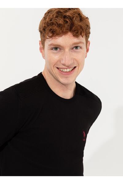 U.S. Polo Assn. Crew Neck Black Men's Sweater Td01-bsk22