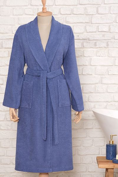 Karaca Home Halat de baie pentru femei Daily Soft Indigo 100% bumbac S/m