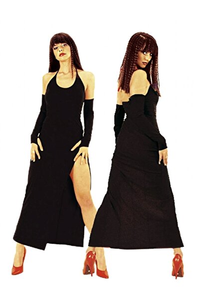 Genel Markalar Terry Pau TP101199 Derin Yırtmaçlı Eldivenli Elbise