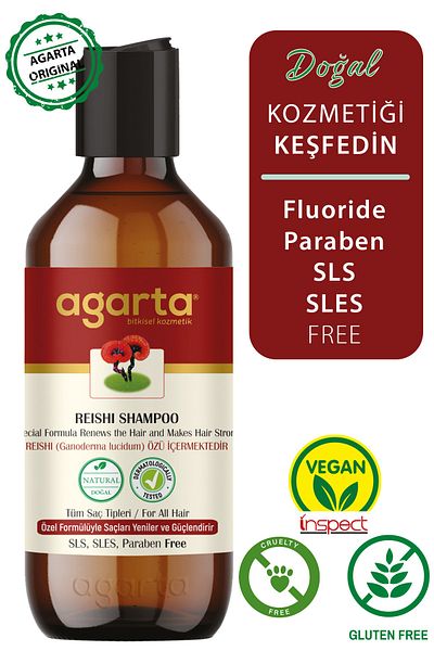 Agarta Natural Reishi Shampoo - 400 Ml, 3 Pieces