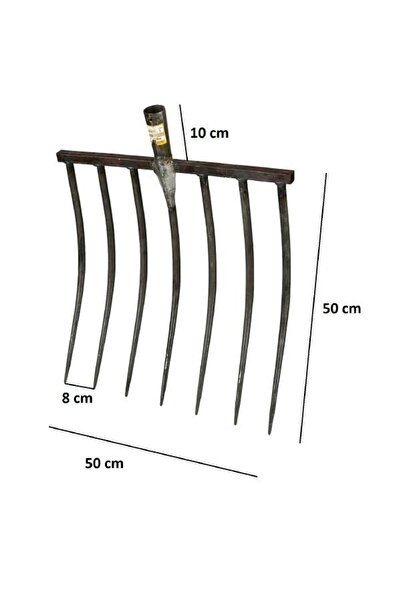 Genel Markalar Saman Bahçe Yabası 7 Diş (yuvarlak Diş) Büyük Saplı (sap Ile G...