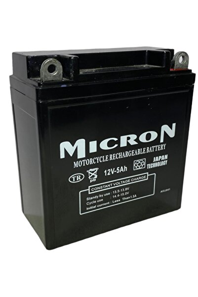 Micron Motosiklet Aküsü(pili,bataryası) 12 Volt(v) 5 Amper (ah) 12n5-bs Kuru Bakımsız Akü