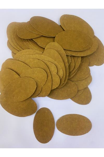 Nikah Şekeri Market بطاقة اسم من ورق كرافت قطع بيضاوية فارغة بدون نص 50 قطعة ...