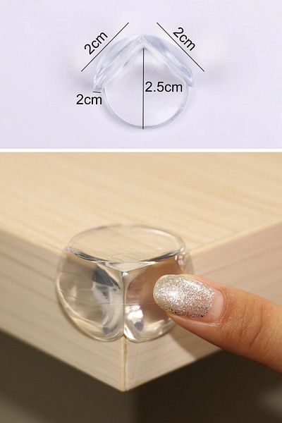 Buffer ® Baby Kids Soft and Flexible Circular Transparent Adhesive Safety Corner Protector (4 Pieces)
