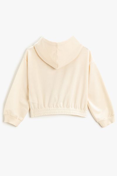 Koton Printed Girl's Beige Sweatshirt 3wkg10169ak