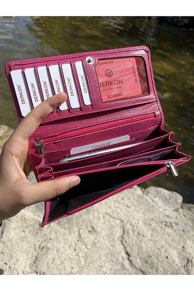 DERKON Pink Women's Wallet with Plenty of Eyes