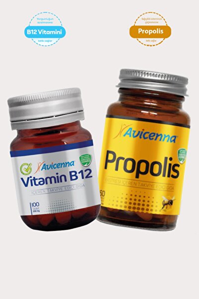 Avicenna B12 Vitamini 100 Tablet ve Propolis 60 Kapsül Yetişkinler Için Set