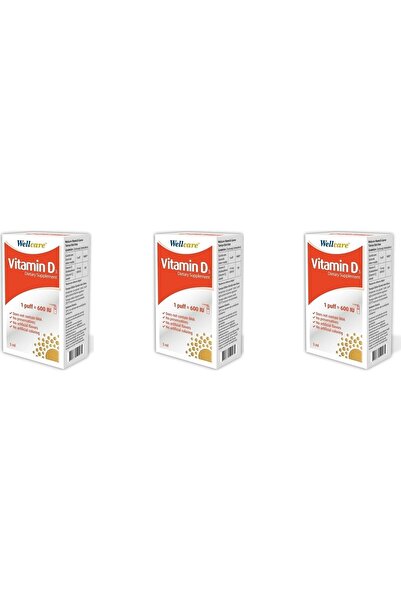 Wellcar 3 Adet Well.care Vitamin D3 600 Iu 5 Ml Sprey E