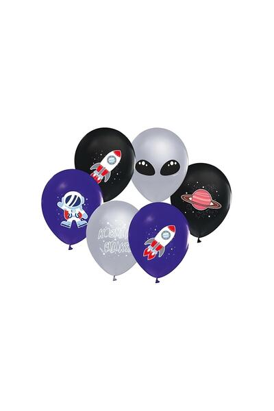 DÜVENCİ TİCARET Cosmic Galaxy Printed 12" Mini Party Balloon