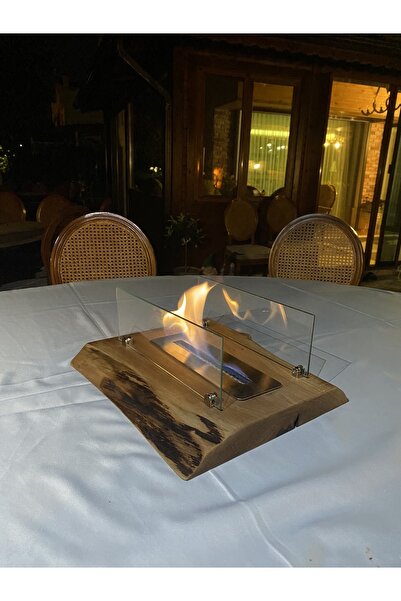 Genel Markalar Doğal Ceviz Ağacı Masaüstü Şömine El Yapımı Bioethanol Sevgili...