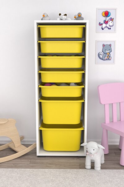 Pratico Zola 7 Sepetli Dolap Oyuncak Dolabı Çok Amaçlı Mutfak Banyo Kiler Dol...