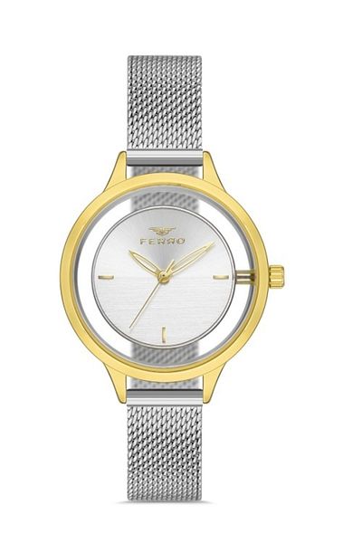 FERRO Silver Straw Cord Women's Wristwatch Fl21234C-D Fl21234C-D (with Bracelet Gift)