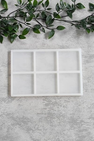 By Shesel Epoksi Silikon Kalıbı 6'lı Kare Magnet Reçine Epoksi Silikon Kalıp