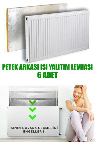 minufco 6 Adet Kalorifer Peteği Arkası Isı Yalıtım Ve Izolasyon Levhası Radya...