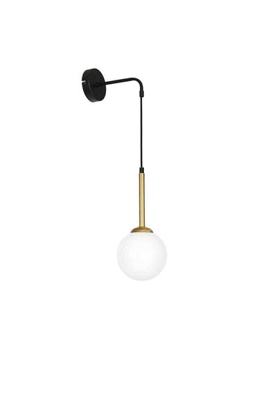 BSA LIGHTING Albert Sconce Black/Tumbled Coated Modern Sconce (with White Glass)