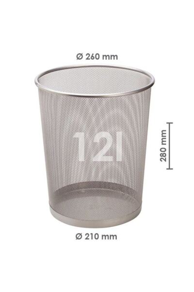 Bigpoint Metal Perfore Çöp Kovası Büyük Silver