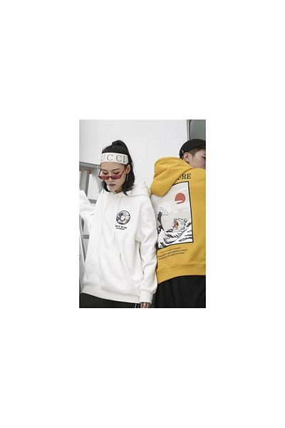 Kpop Dünyasi Katsushika Hokusai – The Great Wave Hooded Sweatshirt