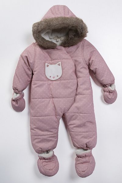Midimod Gold Baby Girl 9-24 Months Astronaut Winter Cosmonaut Jumpsuit with Thick Fleece Inside Gloves and Slippers