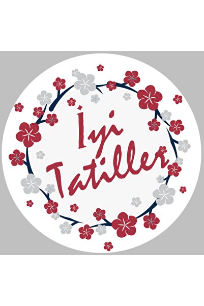 TELLGRAF REKLAM HİZMETLERİ ملصق دفتر المدرسة مكتوب عليه Happy Holidays (4x4 س...