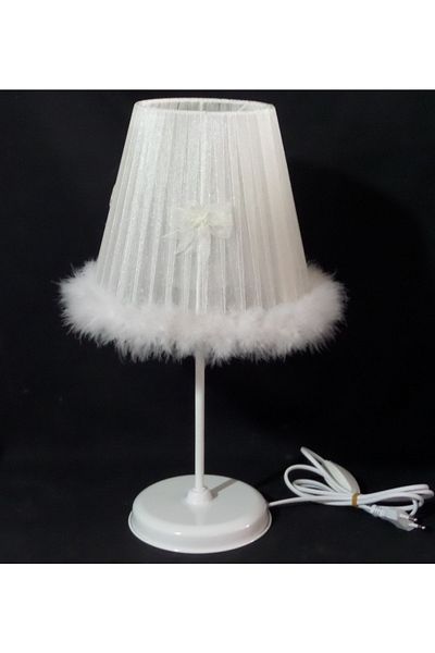 TEKAY AYDINLATMA Cream Bow Children's Room Lampshade Bedroom Lampshade