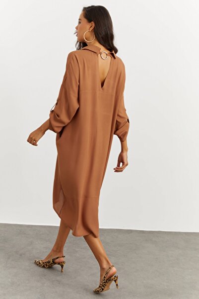 Cool & Sexy Kleid - Braun - Asymmetrisch