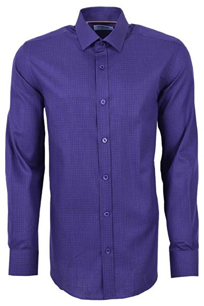 Ottomoda Erkek Ekose Pamuklu Çizgili Uzun Kollu Gömlek, Ot-c-20002