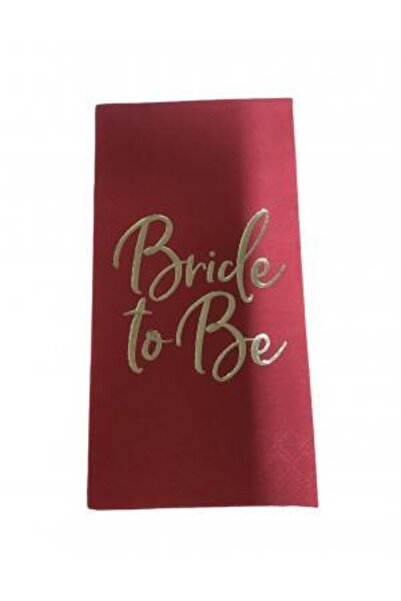 kidspartim منديل العروس الأحمر المطلي بالذهب 16 قطعة