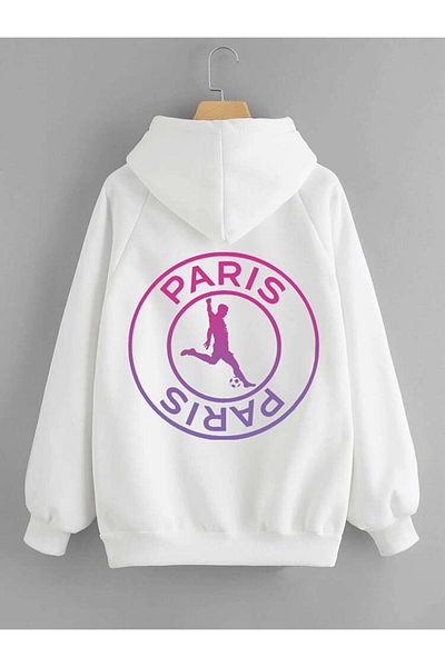 CANDEL Φούτερ με κουκούλα Unisex Paris Football Back Printed Hooded