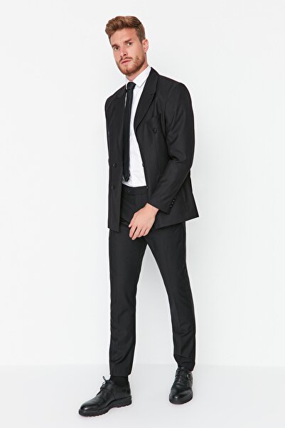 Trendyol Collection Black Regular Fit Trousers Tmnaw23Pl00007