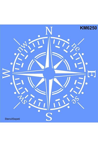StencilSepeti Compass - Thick Material Template - No Refund - 100x100cm