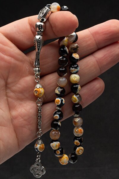 OTTOTESBİH Cadou pentru bărbați - Mărgele de rugăciune din agat cu nod de dra...