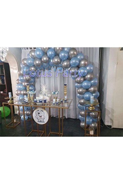 LOTUS PARTY 100 Pieces Circumcision Themed Balloon Chain Set - ( Blue - Silve...