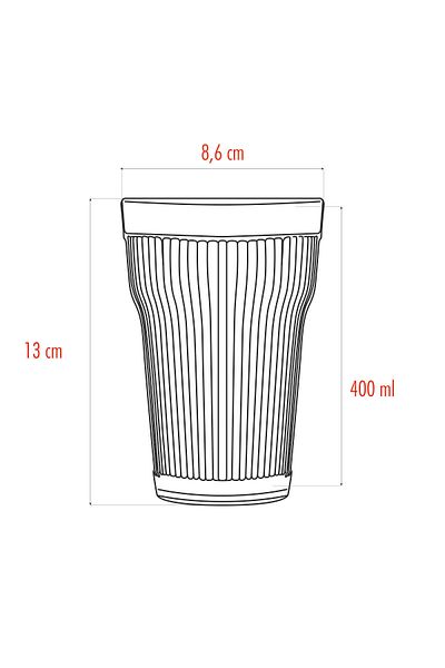 Depa Acrylic Plum 6-Piece Long Cup & Water Soft Drink Cup 400 ml (Not Glass)