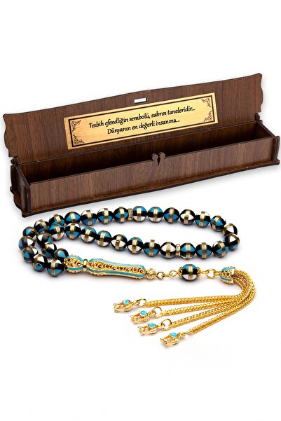 OTTOTESBİH Men's Gift Globe Cut Embroidered Kuka Prayer Beads