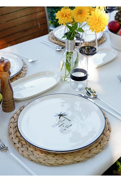 The Mia 30 Cm Porcelain Serving Presentation Plate - Summertime Smr0004