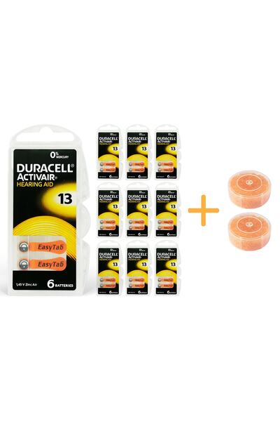 Duracell Activair 13 No Işitme Pili (10 Paket X 6= 60 Adet) + Hediye Nem Alıc...