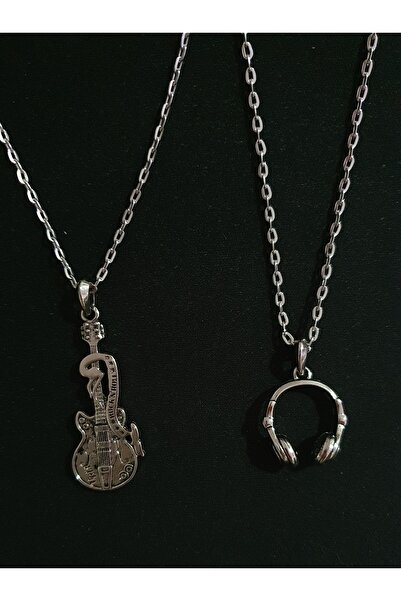 ERKEK KOLYE STORE Kolye Kulaklık Gtar 2li Kombin
