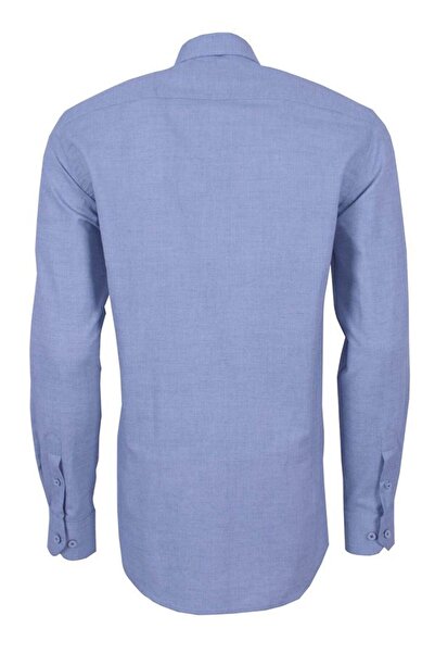 Ottomoda Erkek Gri-laci Uzun Kollu %100 Pamuklu Regular Gömlek,ot-c-20136